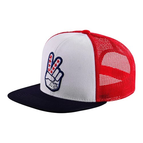 TLD PEACE OUT TRUCKER HAT RED / WHITE OSFA