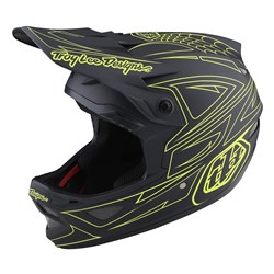 TLD D3 AS FIBERLITE HELMET SPIDERSTRIPE GREY / YELLOW LGE