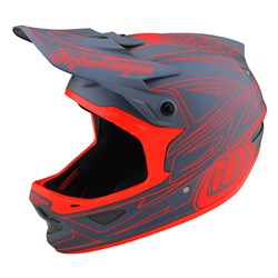 TLD D3 AS FIBERLITE HELMET SPIDERSTRIPE GREY / RED MED