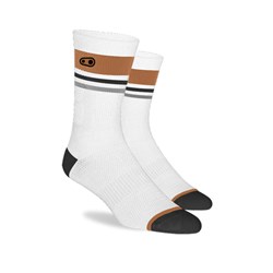 CRANKBROTHERS SOCK ICON MTB SOCK WHITE / BROWN / SML /MED