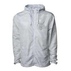 CRANKBROTHERS WINDBREAKER WHITE CAMO ROCK & ROLL GRAPHIC XLG