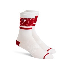 CRANKBROTHERS SOCK ICON SPLATTER WHITE / RED LGE / XLG