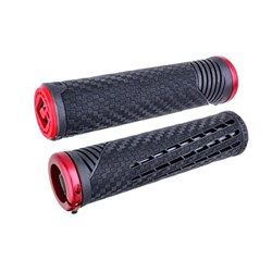 ODI MTB BMX CF LOCK ON GRIP V2.1 135MM BLK / RED W/ MT RED CLAMP