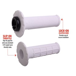 ODI MX UNIVERSAL HALF WAFFLE  LOCK ON GRIP WHITE (SOFT)