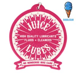 JUICE LUBES AIR FRESHENER BUBBLEGUM SCENT PINK LOGO