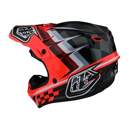 TLD SE4 POLY YTH HELMET WARPED GLO RED