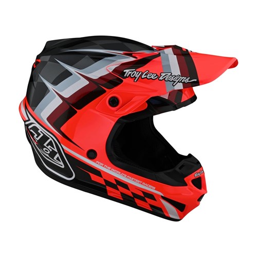 TLD SE4 POLY YTH HELMET WARPED GLO RED