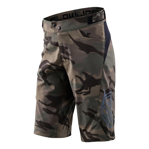 TLD 24.1 FLOWLINE YTH SHORT SHELL SPRAY CAMO ARMY