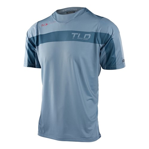 TLD SKYLINE SS JERSEY JET FUEL ICE BLUE / RED