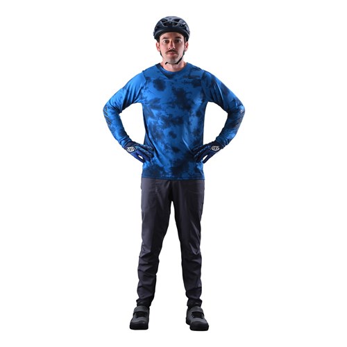 TLD SKYLINE LS JERSEY TIE DYE SLATE BLUE