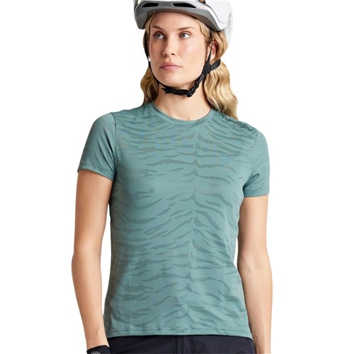 TLD 24.1 WMNS LILIUM SS JERSEY TIGER JACQUARD STEEL GREEN