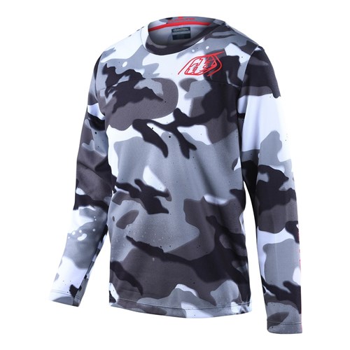 TLD 24.1 FLOWLINE LS YTH JERSEY SPRAY CAMO WHITE