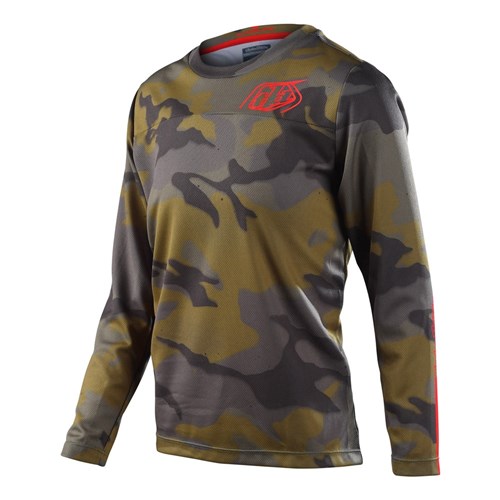 TLD 24.1 FLOWLINE LS YTH JERSEY SPRAY CAMO ARMY