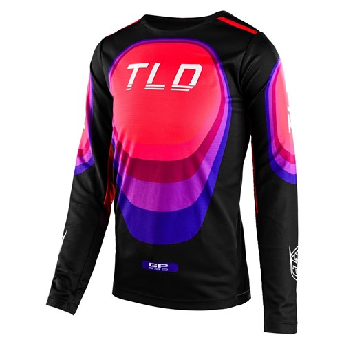 TLD 24.1 GP PRO YTH JERSEY LE A1 REVERB BLACK / GLO RED