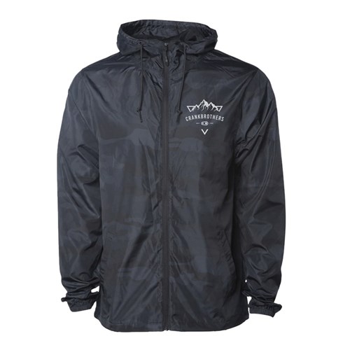 CRANKBROTHERS WINDBREAKER BLACK CAMO MOUNTAIN GRAPHIC