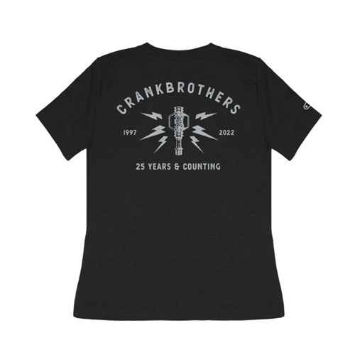 CRANKBROTHERS WMNS TEE 25TH ANNIVERSARY BLACK