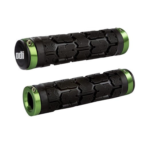 ODI MTB ROGUE LOCK ON GRIP BLACK / GREEN CLAMPS