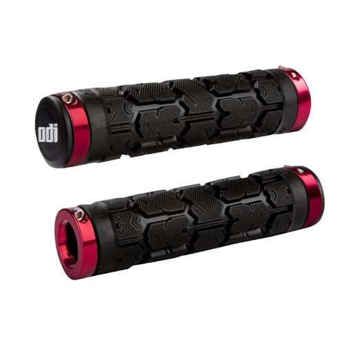 ODI MTB ROGUE LOCK ON GRIP BLACK / RED CLAMPS