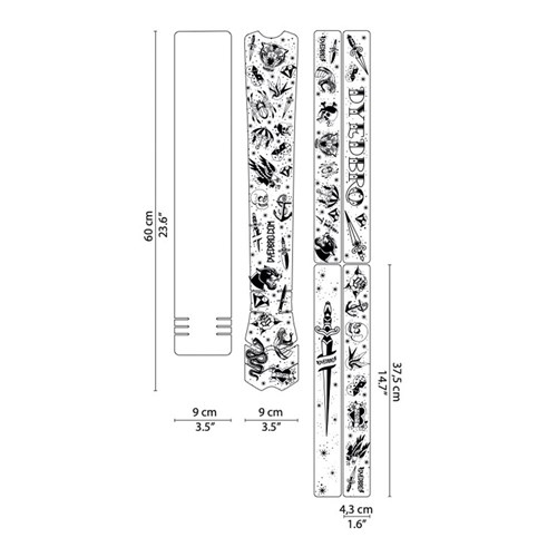 DYEDBRO FRAME PROTECTION WRAP OLD SCHOOL TATTOO WHITE