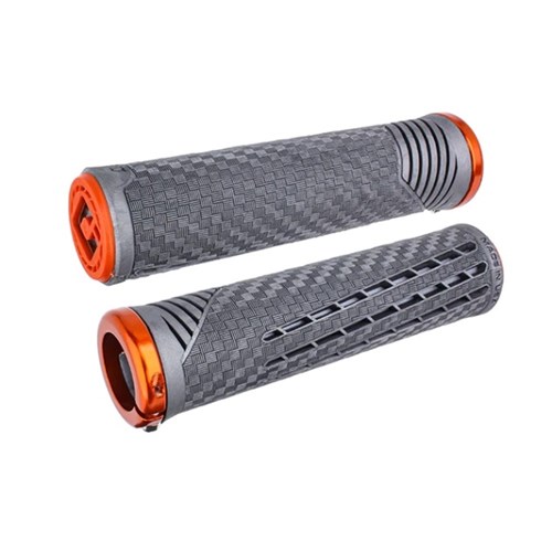 ODI MTB BMX CF LOCK ON GRIP V2.1 135MM GREY / ORG W/ ORG CLAMP