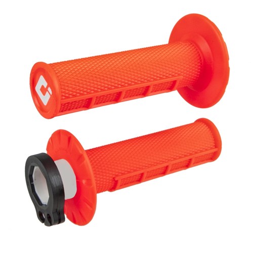 ODI MX HALF WAFFLE LOCK ON GRIP FLO ORANGE - 2T / 4T