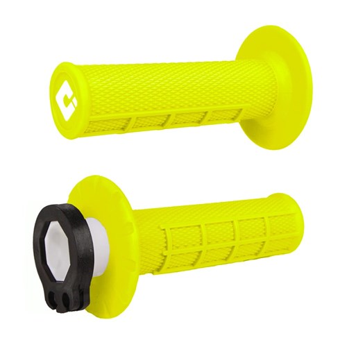 ODI MX HALF WAFFLE LOCK ON GRIP FLO YELLOW - 2T / 4T