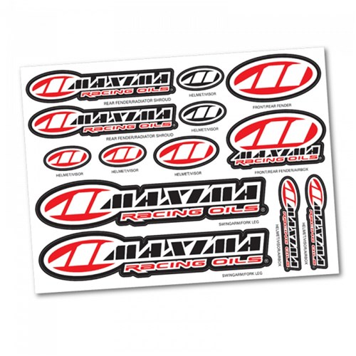 MAXIMA DECAL SHEET ASSORTED LOGOS 28CM X 36CM