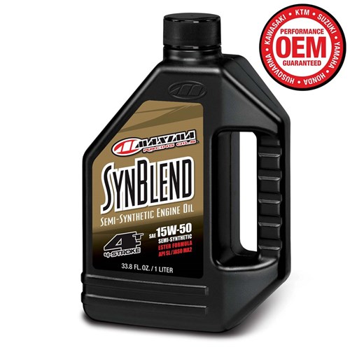 MAXIMA SYN BLEND SEMI SYNTHETIC 4T 15W50 ESTER 1L / 34OZ (BOX QTY 12)