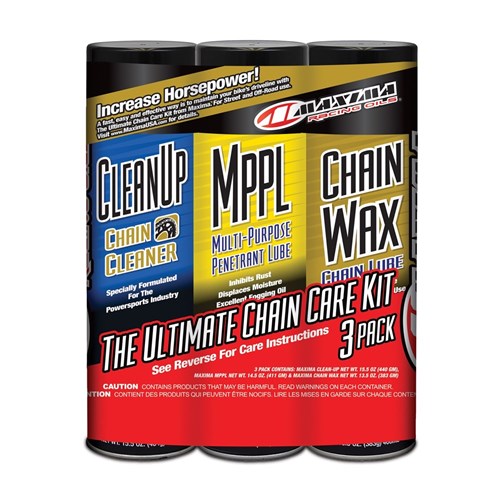 MAXIMA CHAIN WAX COMBO KIT SPRAY 3-PACK (BOX QTY 4)