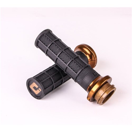 ODI ROAD V-TWIN FULL WAFFLE LOCK ON GRIP HART LUCK BLK/BRNZ 84+ CABLE
